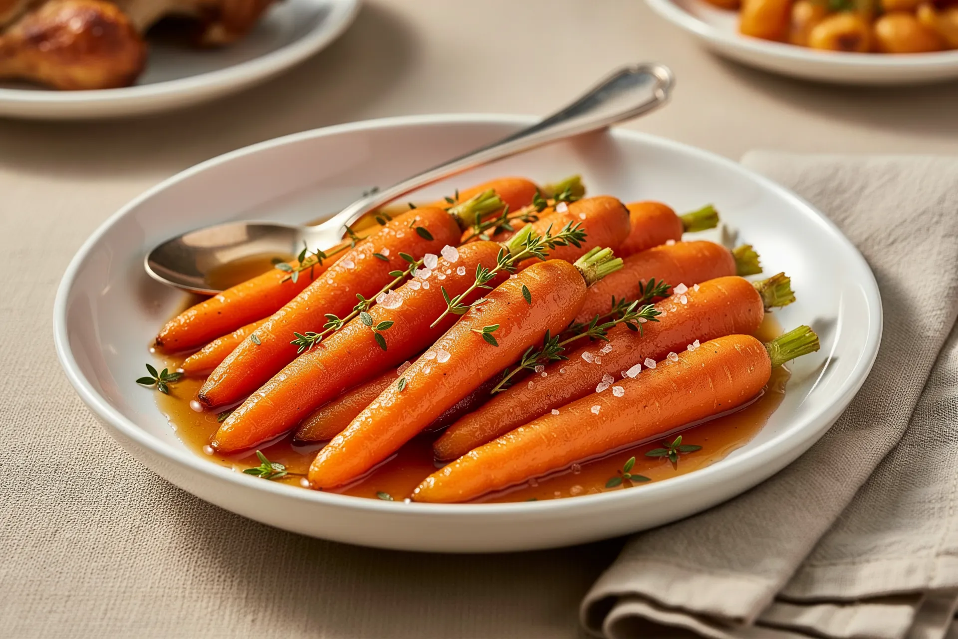Maple glazed carrots with thyme