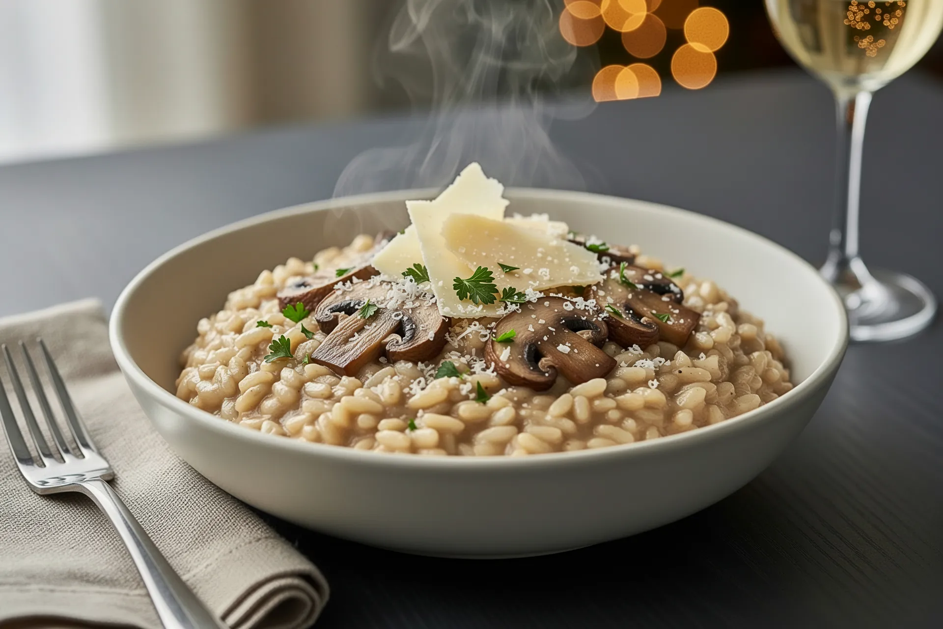Creamy mushroom risotto