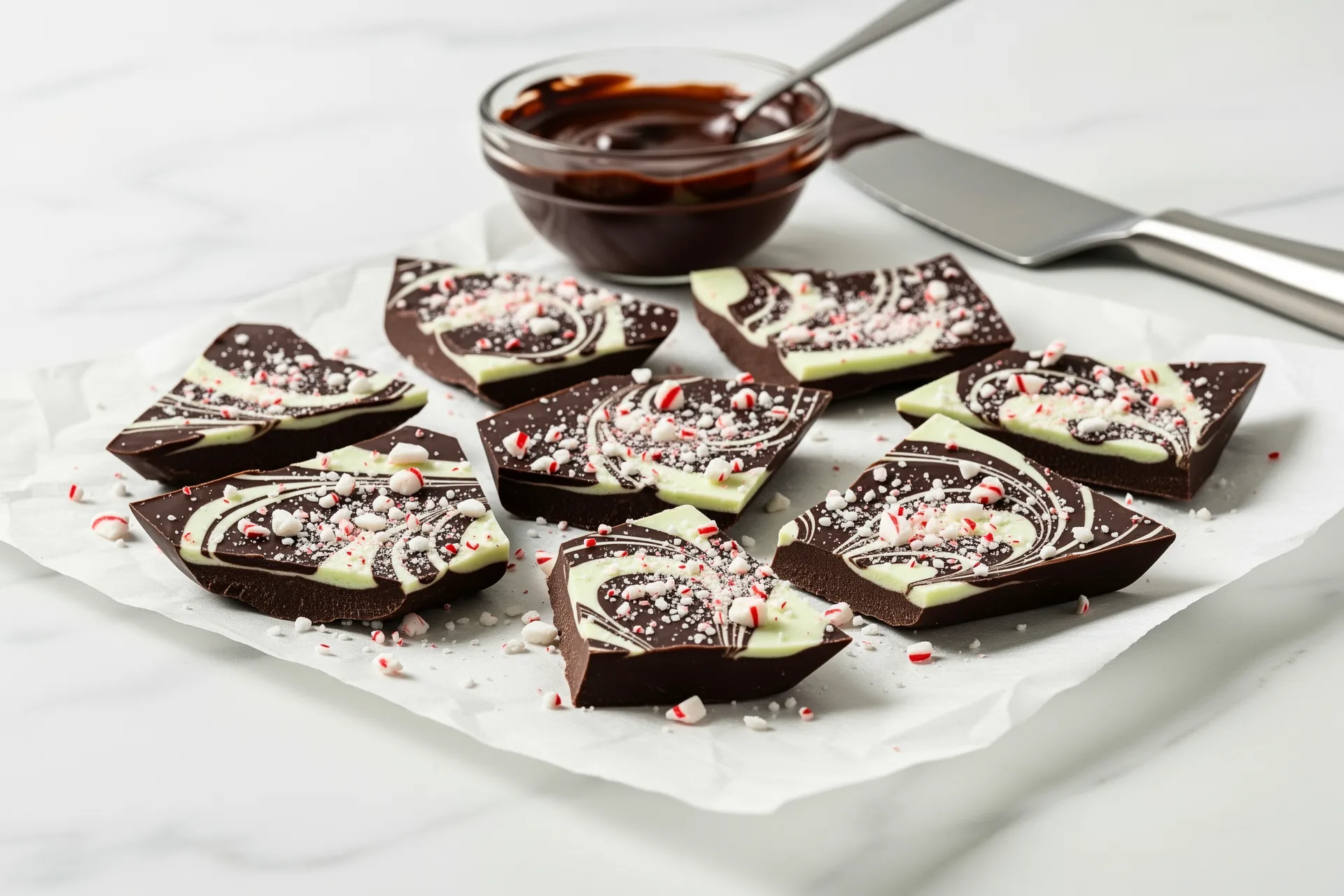 Mint chocolate bark