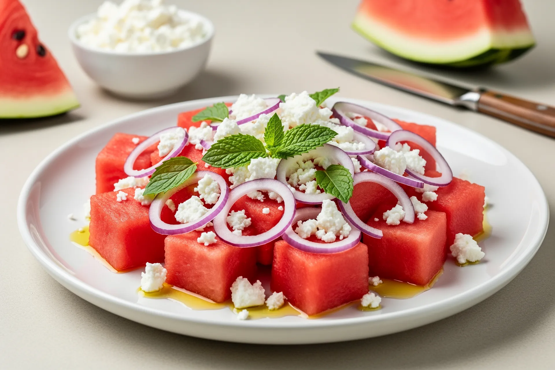Watermelon feta salad