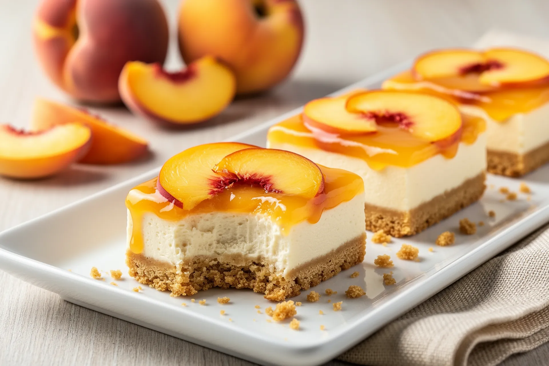 Peach cheesecake bars