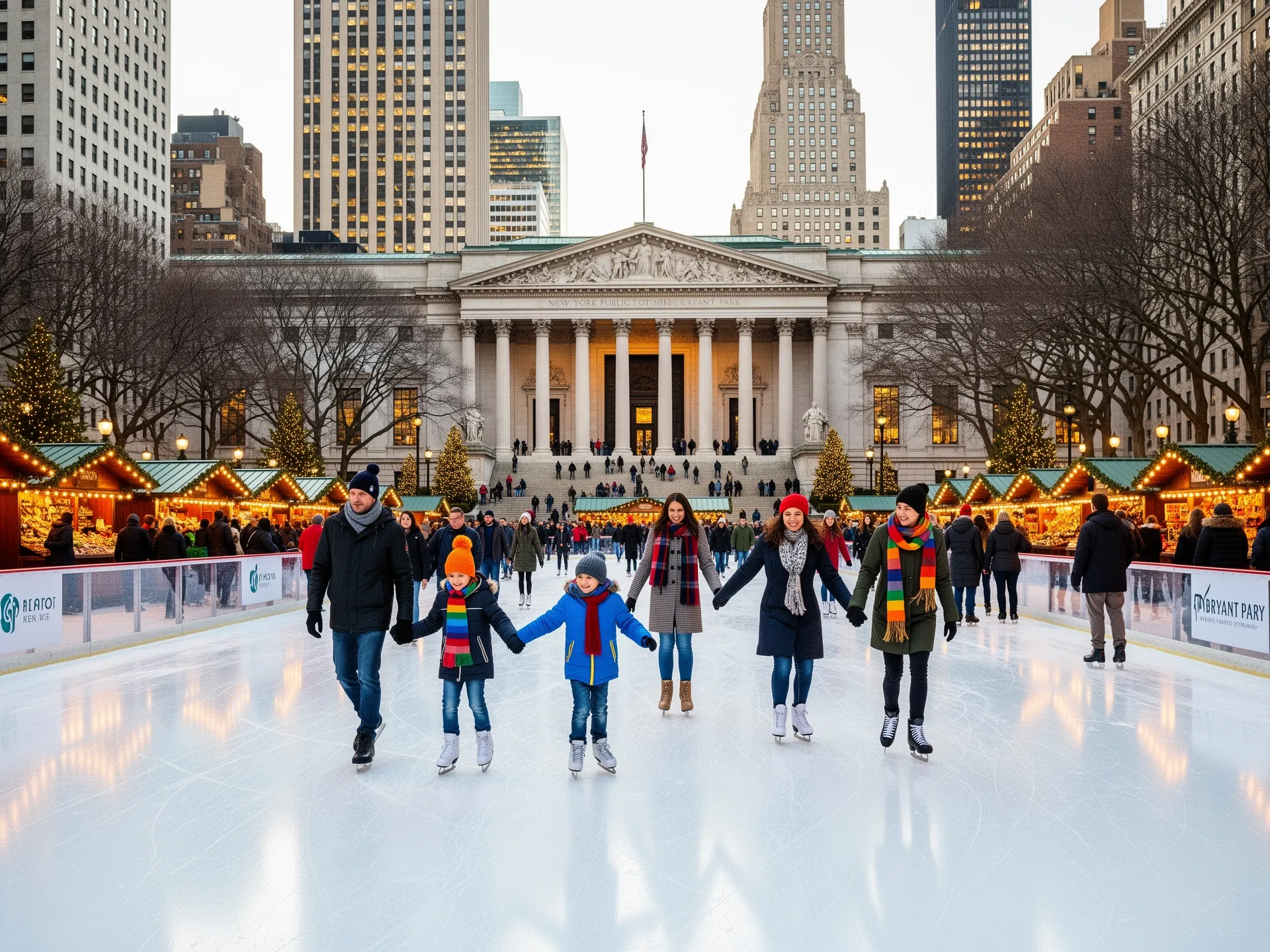 Ice skating at Bryant Park