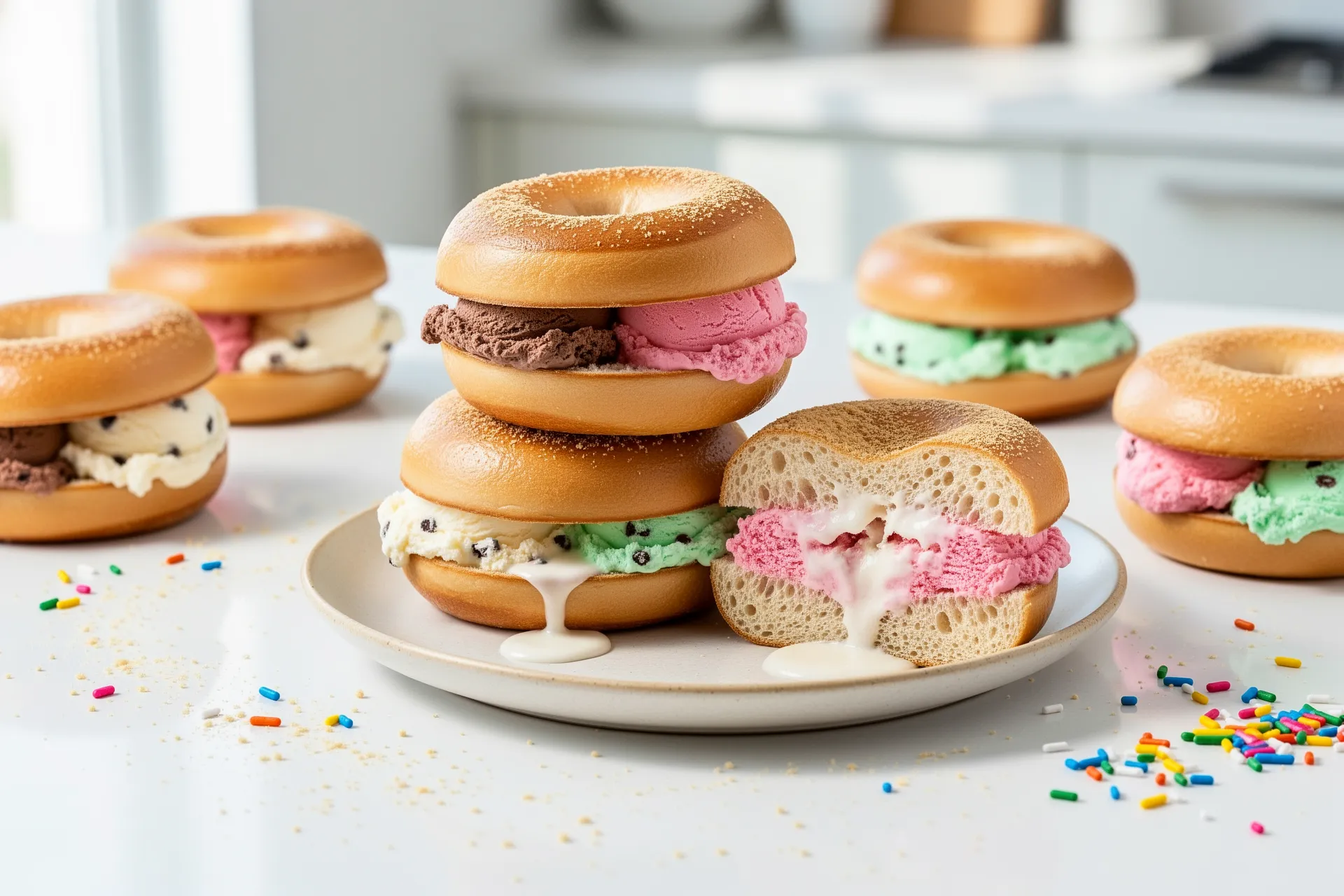 Bagel Ice Cream Sandwiches