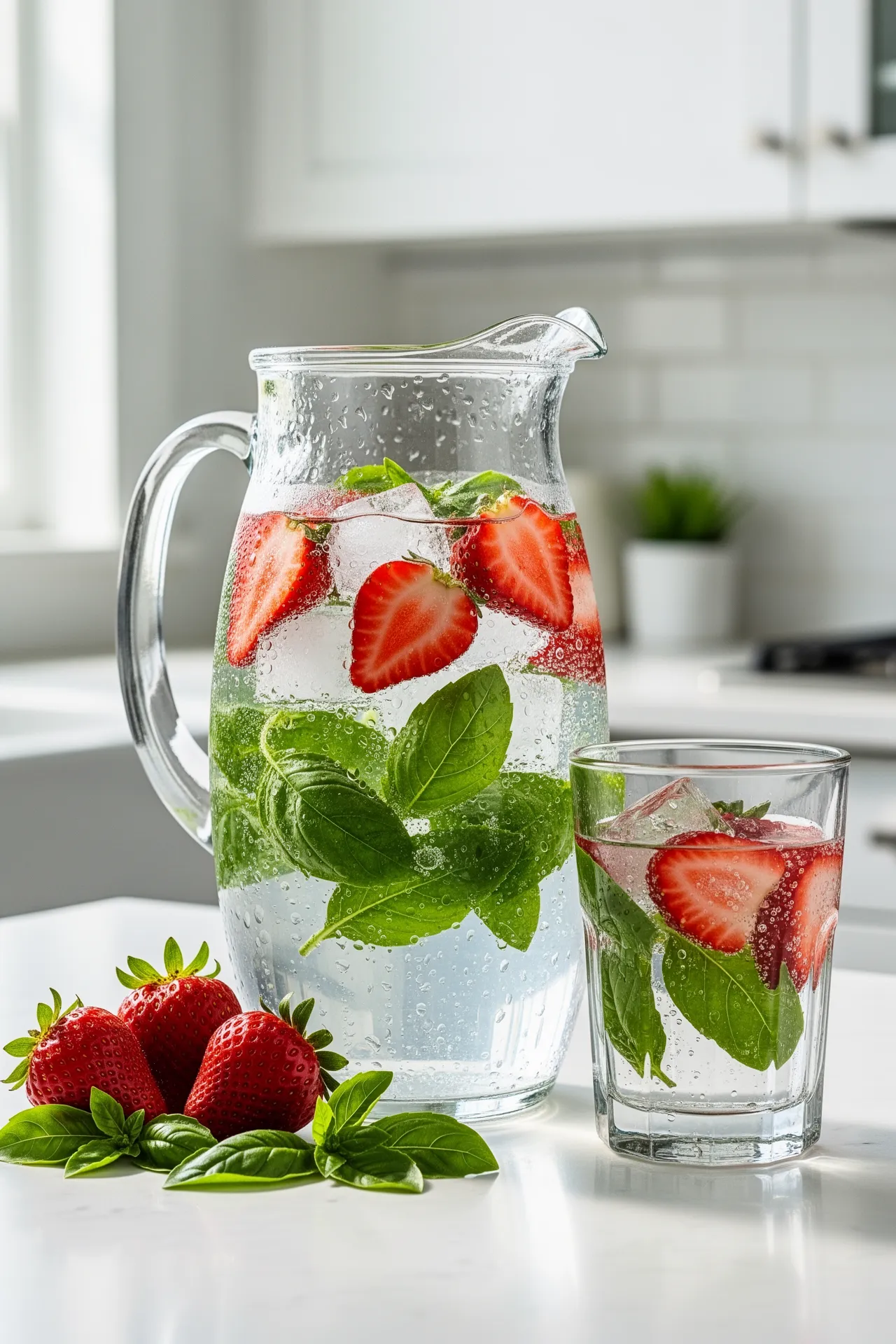 Strawberry Basil Infused Water