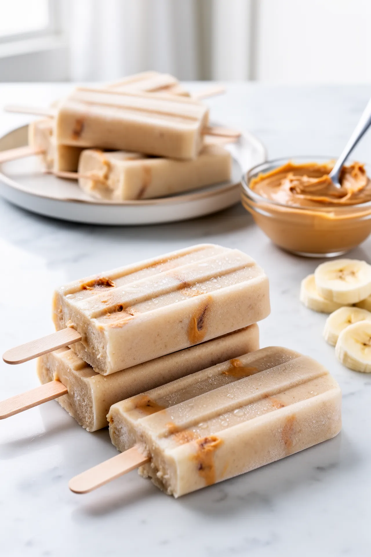 Peanut Butter Banana Popsicles