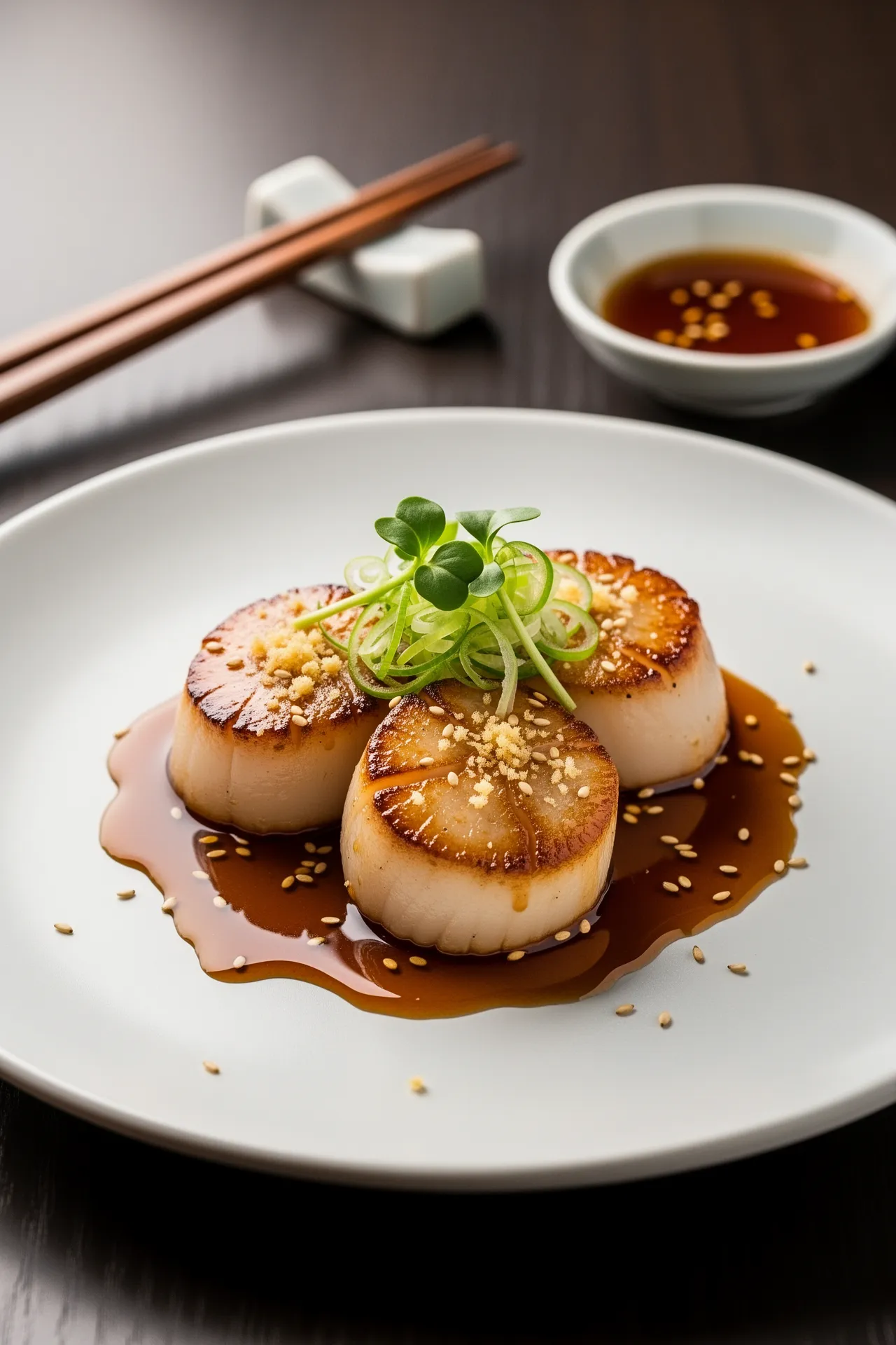 Asian-Style Scallops With Ginger Soy Glaze
