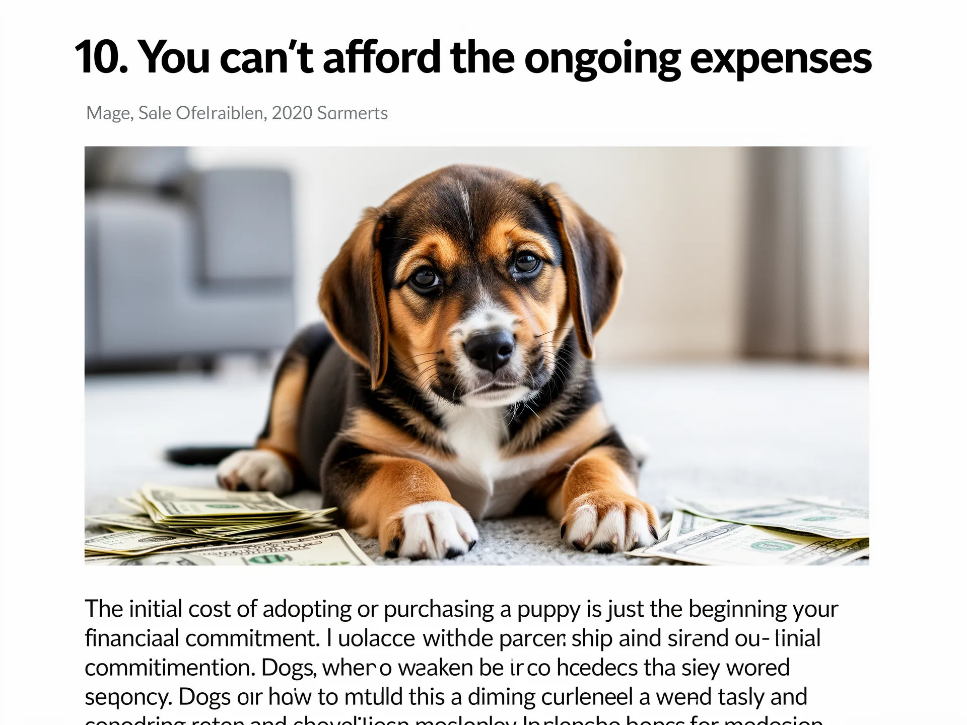 You can't afford the ongoing expenses