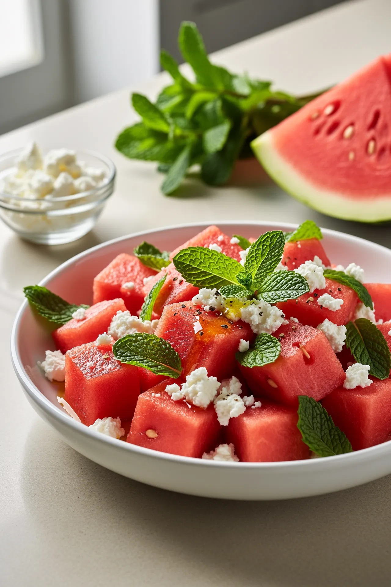 Watermelon Feta Mint Salad
