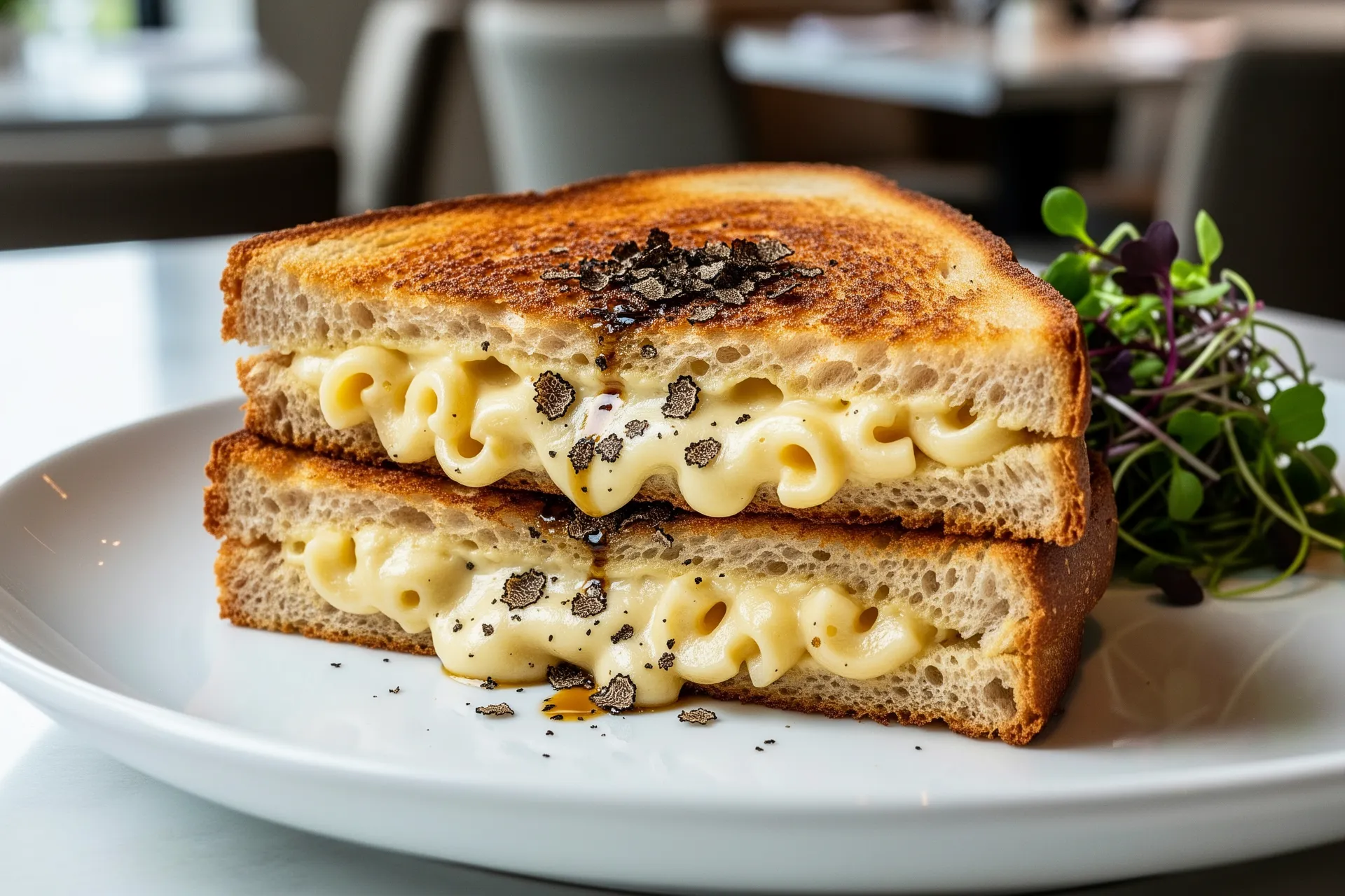 Truffle mac and cheese grilled sandwich